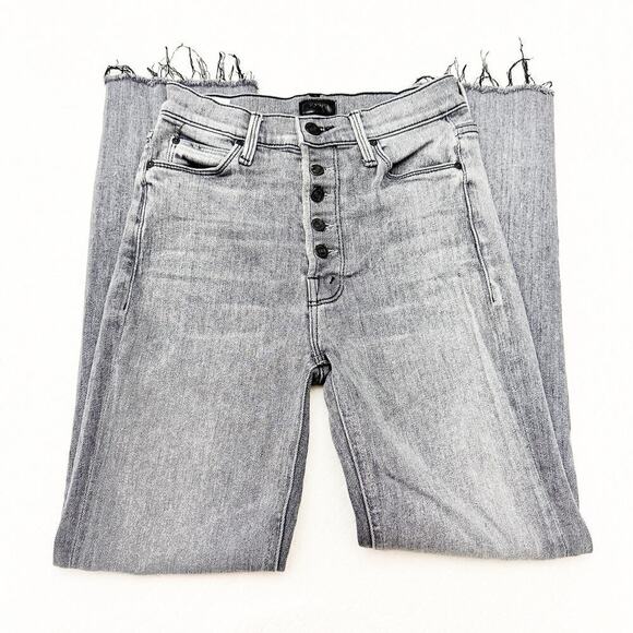 Mother The Pixie Dazzler Ankle Fray Digging Up Dirt Charcoal Denim Jeans Size 25 - Picture 4 of 10